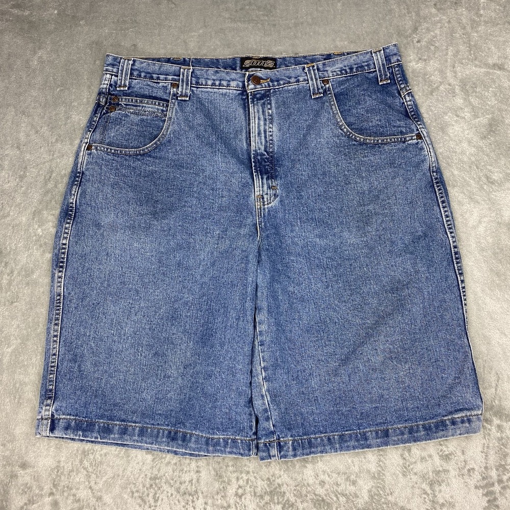 Vintage Zonz Shorts Mens Size 42 Blue Baggy‎ Fit Denim Jean Jorts Skater 90s Y2K